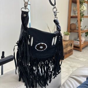 Black Fringe Women's Bag